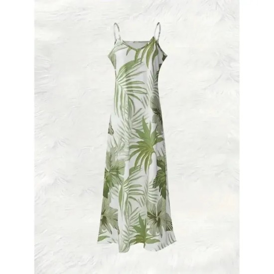 Women's Maxi Dress Sundress A Line Dress Slip Dress Vacation Casual Boho Beach Regular Fit Graphic Leaf Sleeveless V Neck Blue Green Summer Spring 202 Women's Maxi Dress Sundress A Line Dress Slip Dress Vacation Casual Boho Beach Regular Fit Graphic Leaf Sleeveless V Neck Blue Green Summer Spring 202