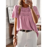 Women's T Shirt Plain Fashion Modern Casual Short Sleeve Crew Neck Regular Tops Daily Weekend White Pink Brown Summer 2025 Women's T Shirt Plain Fashion Modern Casual Short Sleeve Crew Neck Regular Tops Daily Weekend White Pink Brown Summer 2025