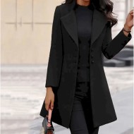 Women's Winter Coat Athleisure Holiday Daily Wear Fall Winter Regular Coat Regular Fit Stylish Casual Jacket Long Sleeve Solid Color Fur Collar Black
