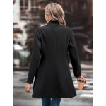 Women's Winter Coat Athleisure Holiday Daily Wear Fall Winter Regular Coat Regular Fit Stylish Casual Jacket Long Sleeve Solid Color Fur Collar Black