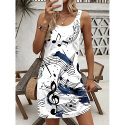 Women's Mini Dress Casual Dress Petite Dress Sundress Summer Dress Casual Vacation Daily Holiday Regular Fit Graphic Sleeveless Crew Neck White Summer Women's Mini Dress Casual Dress Petite Dress Sundress Summer Dress Casual Vacation Daily Holiday Regular Fit Graphic Sleeveless Crew Neck White Summer