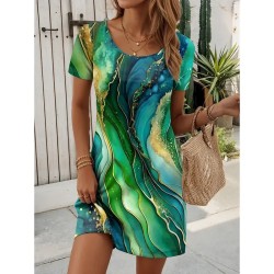 Women's Mini Dress T Shirt Dress Tee Dress A Line Dress Summer Dress Casual Daily Regular Fit Graphic Geometric Short Sleeve Crewneck Red Blue Dark Gr Women's Mini Dress T Shirt Dress Tee Dress A Line Dress Summer Dress Casual Daily Regular Fit Graphic Geometric Short Sleeve Crewneck Red Blue Dark Gr