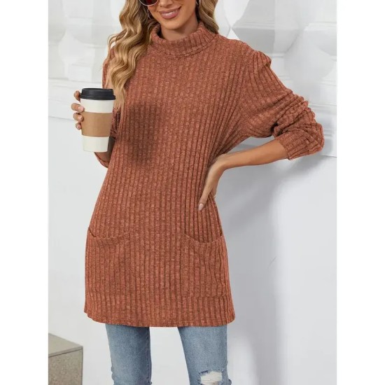 Women's Blouse Pocket Work Stylish Modern Long Sleeve Black Spring Fall 2025