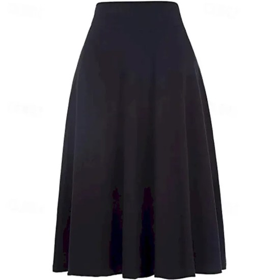 Women's Skirt A Line Knee-length High Waist Skirts Pleated Ruffle Solid Colored Maillard Street Daily Spring Fashion Casual Wine Black Yellow Dark Gre Women's Skirt A Line Knee-length High Waist Skirts Pleated Ruffle Solid Colored Maillard Street Daily Spring Fashion Casual Wine Black Yellow Dark Gre