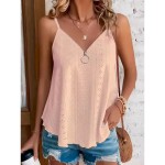 Women's Camisole Tank Top Solid Color Stylish Casual Sleeveless Strap Regular Tops Daily Zipper Eyelet White Yellow Pink Blue Purple Summer 2025 - US Women's Camisole Tank Top Solid Color Stylish Casual Sleeveless Strap Regular Tops Daily Zipper Eyelet White Yellow Pink Blue Purple Summer 2025 - US
