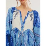 Women's Mini Dress Casual Dress Boho Dress Ethnic Casual Vacation Daily Regular Fit Floral Long Sleeve V Neck Wine Blue Green Spring Fall 2025