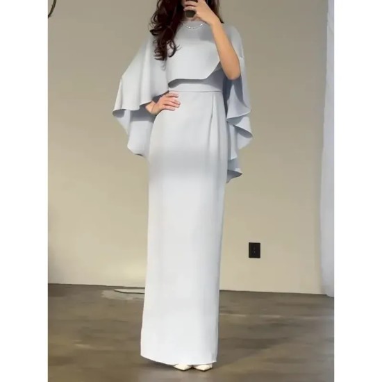 Women's Long Dress Maxi Dress Sheath Dress Elegant Stylish Wedding Party Engagement Regular Fit Solid Color Short Sleeve Crew Neck Sky Blue Summer Spr Women's Long Dress Maxi Dress Sheath Dress Elegant Stylish Wedding Party Engagement Regular Fit Solid Color Short Sleeve Crew Neck Sky Blue Summer Spr