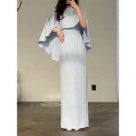 Women's Long Dress Maxi Dress Sheath Dress Elegant Stylish Wedding Party Engagement Regular Fit Solid Color Short Sleeve Crew Neck Sky Blue Summer Spr Women's Long Dress Maxi Dress Sheath Dress Elegant Stylish Wedding Party Engagement Regular Fit Solid Color Short Sleeve Crew Neck Sky Blue Summer Spr