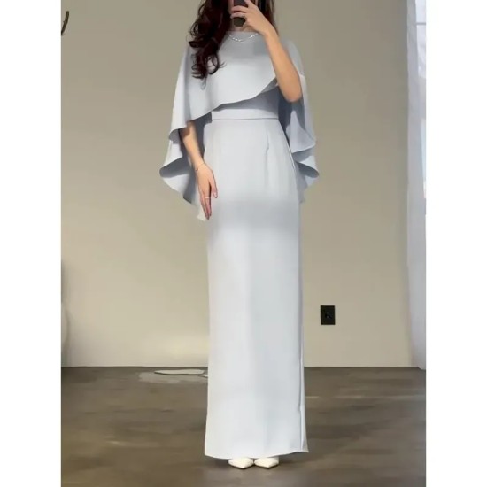 Women's Long Dress Maxi Dress Sheath Dress Elegant Stylish Wedding Party Engagement Regular Fit Solid Color Short Sleeve Crew Neck Sky Blue Summer Spr Women's Long Dress Maxi Dress Sheath Dress Elegant Stylish Wedding Party Engagement Regular Fit Solid Color Short Sleeve Crew Neck Sky Blue Summer Spr