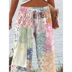 Women's Wide Leg Chinos Baggy Pants Vacation Vintage Fashion Full Length High Waist Graphic Geometric Paisley Printing Micro-elastic Formal Vacation S Women's Wide Leg Chinos Baggy Pants Vacation Vintage Fashion Full Length High Waist Graphic Geometric Paisley Printing Micro-elastic Formal Vacation S