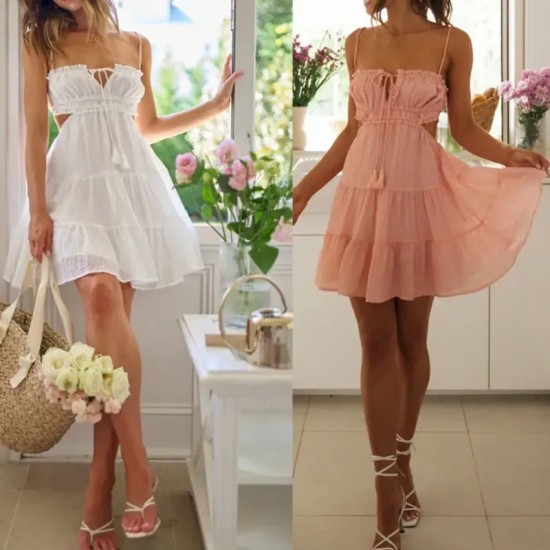 Women's Mini Dress White Dress Graduation Dress Slip Dress Fashion Holiday Graduation Weekend Regular Fit Plain Sleeveless Spaghetti Strap Light Yello Women's Mini Dress White Dress Graduation Dress Slip Dress Fashion Holiday Graduation Weekend Regular Fit Plain Sleeveless Spaghetti Strap Light Yello