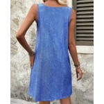 Women's Mini Dress Boho Dress Print Dress Fashion Modern Vacation Daily Holiday Regular Fit Flower Sleeveless U Neck Royal Blue Summer 2025 Women's Mini Dress Boho Dress Print Dress Fashion Modern Vacation Daily Holiday Regular Fit Flower Sleeveless U Neck Royal Blue Summer 2025