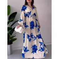 Women's Floral V Neck Maxi Dress Long Sleeve Summer Spring 2025