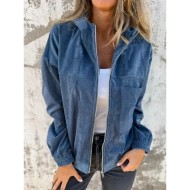 Women's Casual Jacket Hoodie Jacket Comfortable Breathable Zipper Pocket Simple Casual Plain Vacation Street Casual Daily Wear Zipper Regular Hooded R