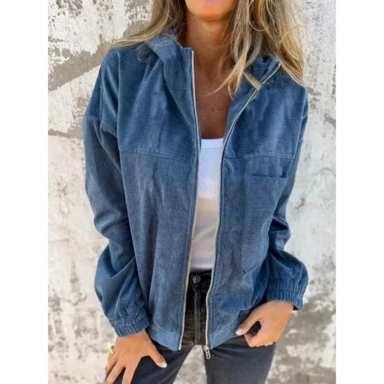 Women's Casual Jacket Hoodie Jacket Comfortable Breathable Zipper Pocket Simple Casual Plain Vacation Street Casual Daily Wear Zipper Regular Hooded R Women's Casual Jacket Hoodie Jacket Comfortable Breathable Zipper Pocket Simple Casual Plain Vacation Street Casual Daily Wear Zipper Regular Hooded R