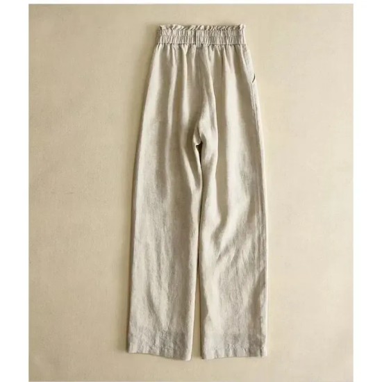Women's Cotton Linen Pants Pants Trousers Fashion Long Plain Side Pockets Breathability Comfortable Inelastic Casual Daily Black White Beige Spring & Women's Cotton Linen Pants Pants Trousers Fashion Long Plain Side Pockets Breathability Comfortable Inelastic Casual Daily Black White Beige Spring &