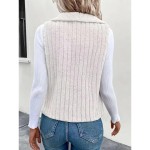 Women's Casual Jacket Outdoor Patchwork Solid Color Windproof Fashion Regular Fit Outerwear Sleeveless Fall pale pinkish gray S 2025