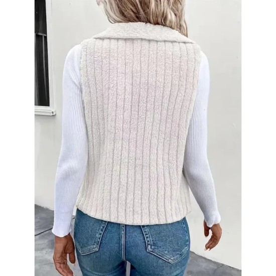 Women's Casual Jacket Outdoor Patchwork Solid Color Windproof Fashion Regular Fit Outerwear Sleeveless Fall pale pinkish gray S 2025