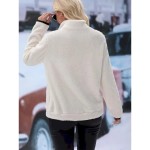 Women's Sweatshirt Casual Fleece Street Dailywear High Neck Zipper Pocket Long Sleeve White Wine Blue Purple Fall Winter 2025