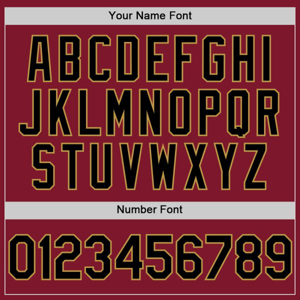 Custom Crimson Black-Old Gold Line Authentic Baseball Jersey - Image 5