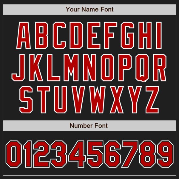 Custom Black Red-White Authentic Baseball Jersey - Image 5