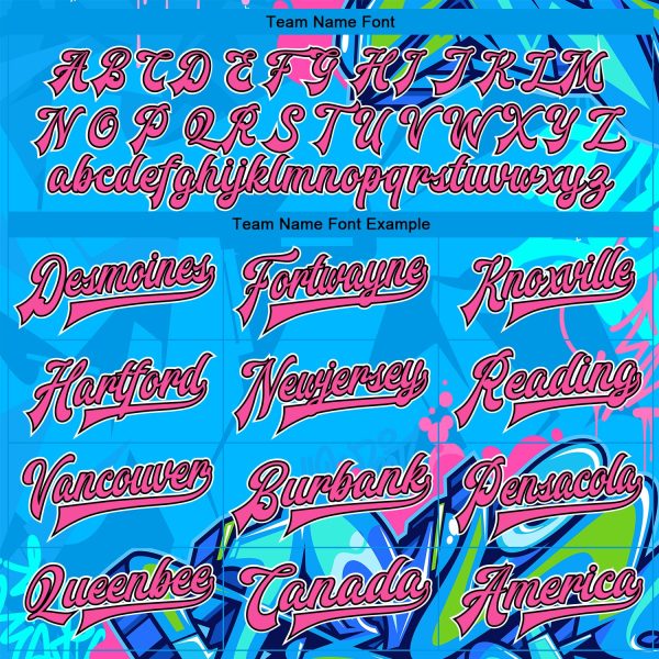 Custom Graffiti Pattern Pink-Black Hiphop Abstract Urban Street Art 3D Bomber Full-Snap Varsity Letterman Jacket - Image 4