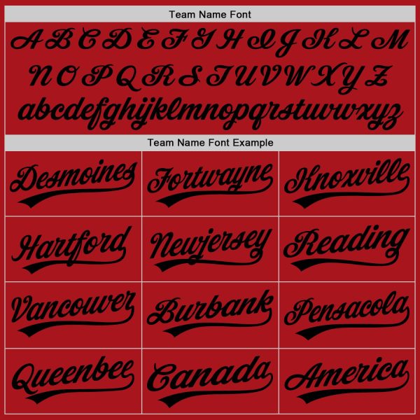 Custom Red Black Authentic Baseball Jersey - Image 4