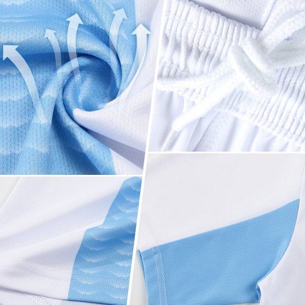 Custom Aqua Black Lines Sublimation Soccer Uniform Jersey - Image 3